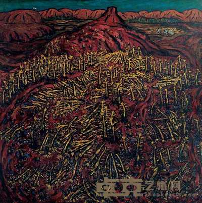 乔晓光 秋天的玉米田 140×140cm